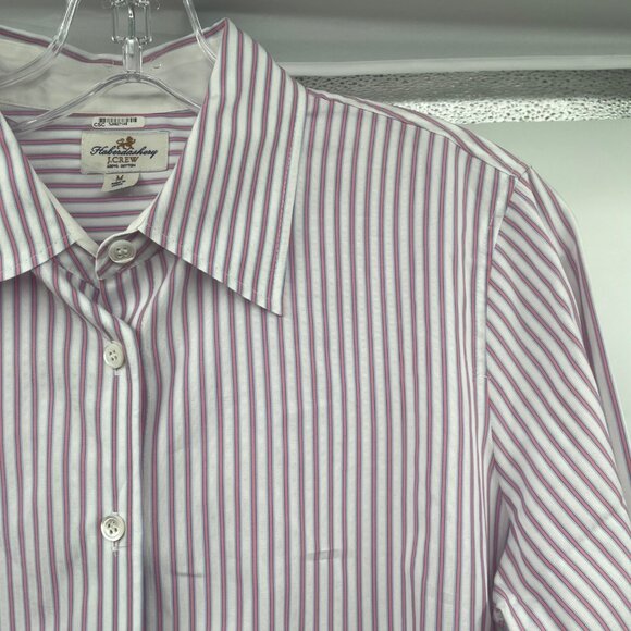 J.Crew Haberdashery Womens Striped Button Up Top Long Sleeve Size Medium - Picture 4 of 8